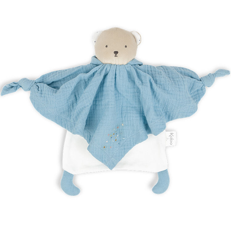  - petits pas - ours coton bio bleu 25 cm 